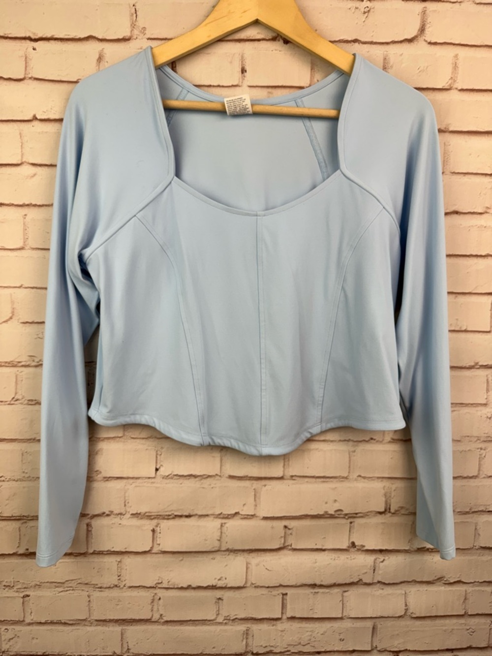 all in motion Light Blue Long Sleeve Crop Top